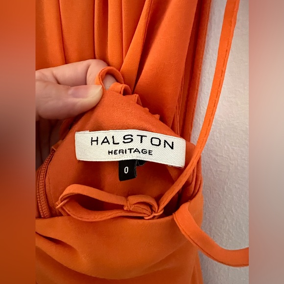 Halston Heritage Orange Dress, Size 0 - Picture 2 of 9